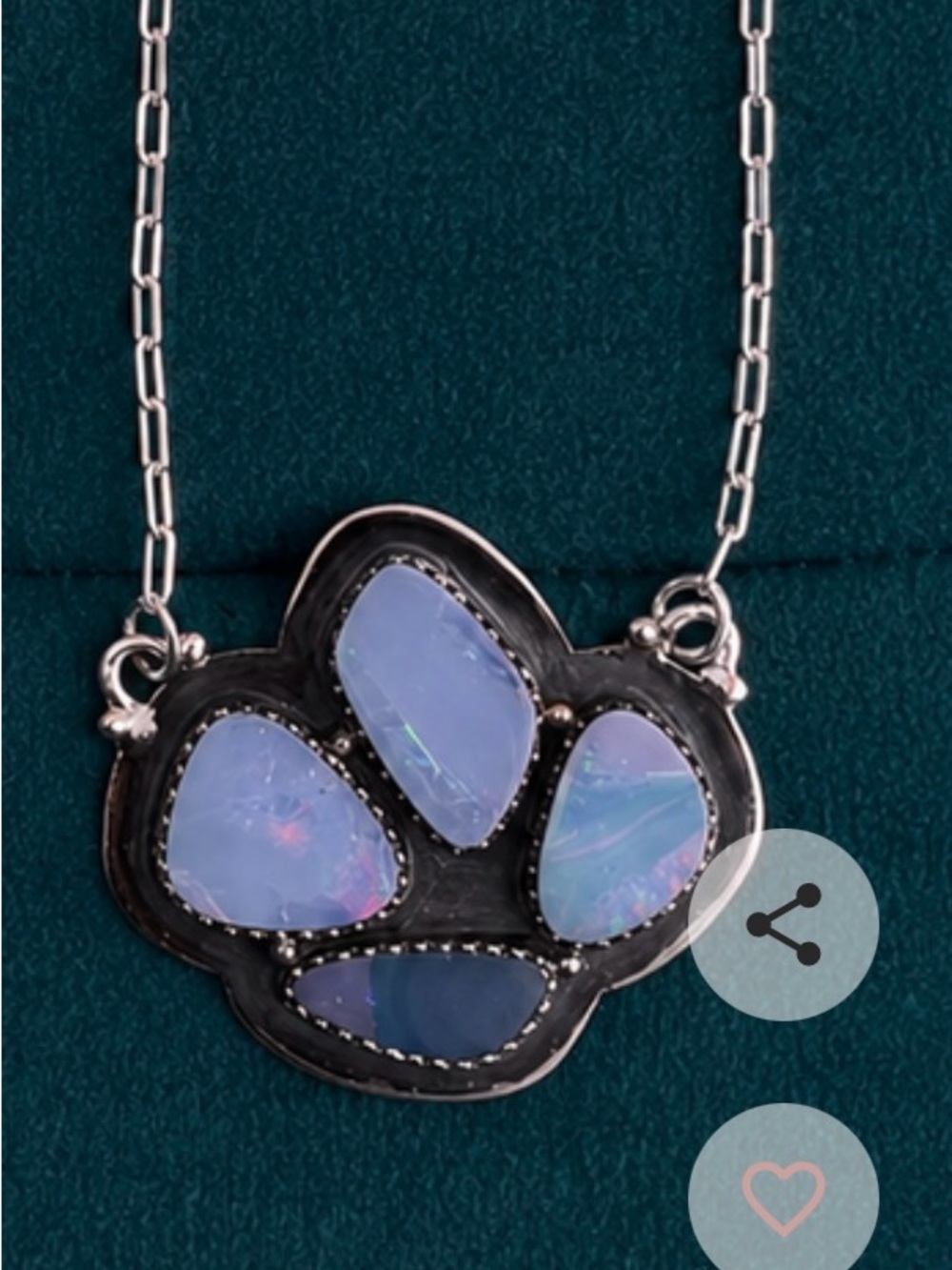Sterling Silver Australian Opal Pendant Necklace
